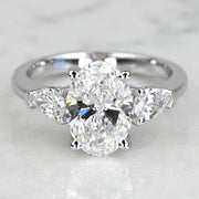 1.75 CT Oval Cut Lab Grown Diamond Three Stone Engagement Ring Mapple Gems